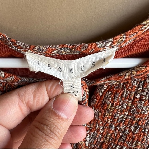 Promesa Boho Mini Dress - Size Small - Festival Peasant Floral - Picture 4 of 6